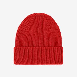 Cashmere Beanie - Red Tangerine