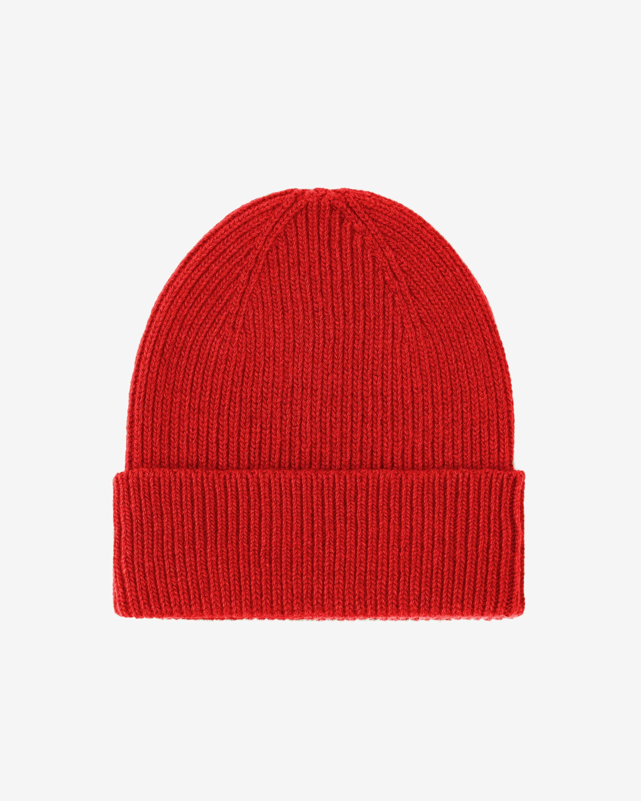 Cashmere Beanie - Red Tangerine