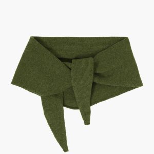 Cashmere Triangle Scarf - Basil Green