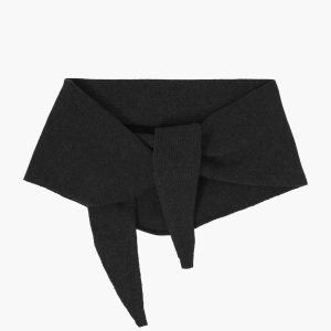Cashmere Triangle Scarf - Deep Black