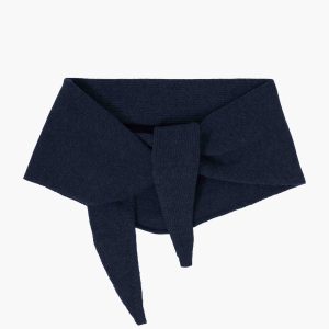 Cashmere Triangle Scarf - Navy Blue