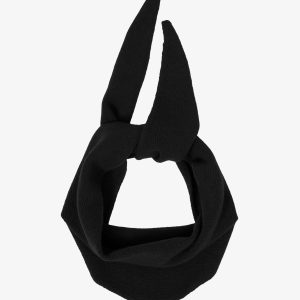 Merino Wool Triangle Scarf - Deep Black
