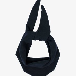 Merino Wool Triangle Scarf - Navy Blue