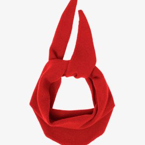 Merino Wool Triangle Scarf - Red Tangerine